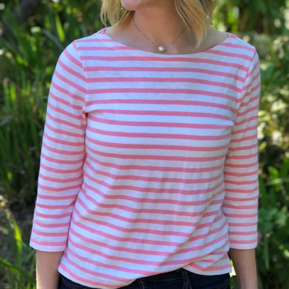 Jcrew Striped Boat Neck Shirt